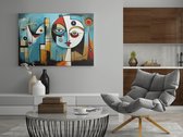 Peinture sur toile - Style Pablo Picasso - Abstrait - Art mural - 120x80x2 cm