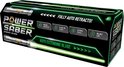 Emballage du Power Saber avec le texte 'FULLY AUTO RETRACTS!' et des images de l'arme.