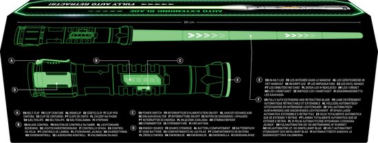 Dessins détaillés du Power Saber et de sa lame extensible.