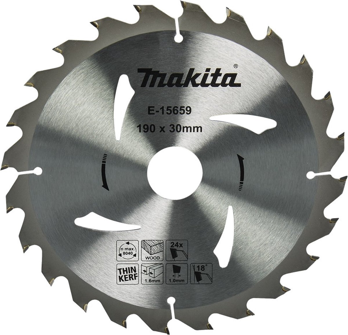 Makita E-15659 Cirkelzaagblad Hout | 190 x 30 mm | 24-tands