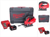 Milwaukee M18 FJS-501X accudecoupeerzaag 18 V 25 mm slag borstelloos + 1x accu 5.0 Ah + lader + HD doos