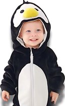 BoefieBoef Pinguïn Dieren Onesie & Pyjama voor Baby en Dreumes - Kinder Verkleedkleding - Dieren Kostuum Pak - Wit Zwart