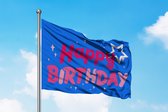 Happy Birthday Flag - Verjaardag Blauw Vlag - 150x100cm