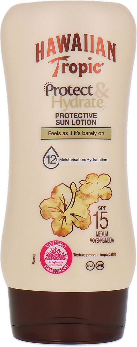 Goedkoopste Hawaiian Tropic Protect Hydrate Sun Lotion SPF 15 - 180 ml