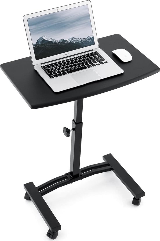 TATKRAFT Dream - Hoogte Verstelbaar Mobiel Laptop Bureau - Vergrendelbare Wielen - Hoogte 52-84 cm
