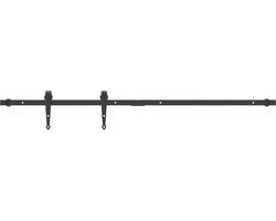vidaXL - Ophangset - voor - minischuifdeur - 122 - cm - koolstofstaal - zwart