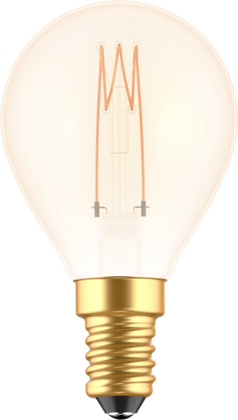 Philips Vintage LED - Dimbare lamp - 15W - Extra warmwit licht: 1800K - E14 fitting - Amberkleurig glas - Kogellamp