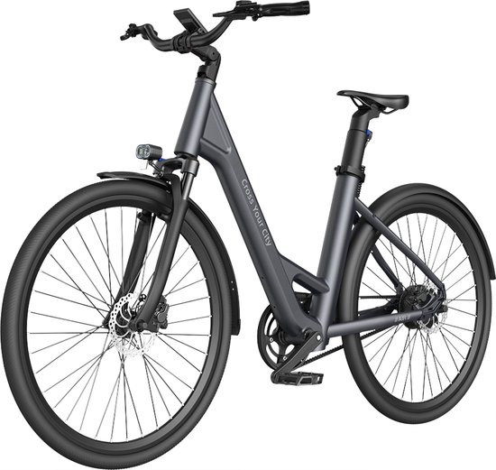 ADO E-bike A28 Air Elektrische Fiets | e-bike | 345Wh Samsung-batterij | 100-150km Actieradius | Geavanceerde Koolstofriem | IPX7-display voor Slimme Navigatie | 250W Motor | Donker Grijs — afbeelding 2