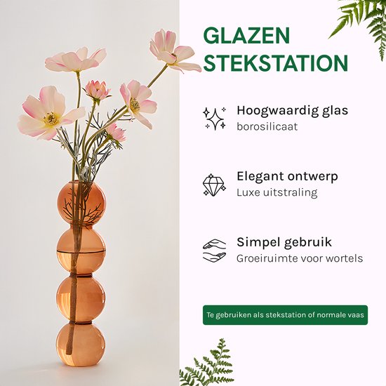 RootHome - Luxe Stekvaas Brons - stek vazen - stek vaasjes - stek decoratie - stek glazen - stekjes - stekken - hydrocultuur