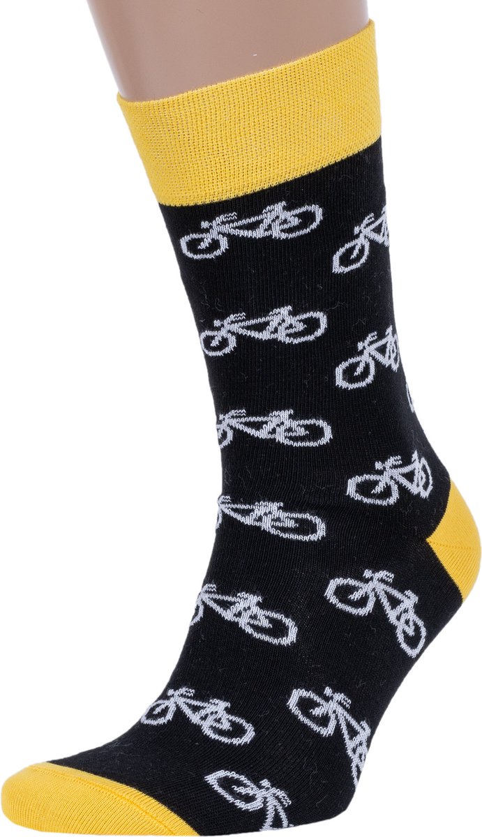 3-PAAR trendy herensokken, fiets patroon, geschenkset, Maat 44/45
