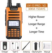 BaoFeng UV-13 PRO V2 - Walkie Talkie - High Power Dual Band - 30km afstand - Oranje