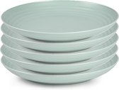 Plasticforte Rond diner bord/camping bord - 10x - Dia 25 cm - mintgroen - kunststof - onbreekbaar