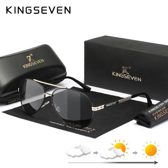 Lunettes de soleil Pilot - KingSeven - NDA Noir - Avec UV400 et filtre polarisant - Z94
