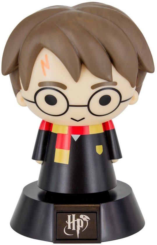 Chibi Harry Potter lamp met kenmerkende bliksemschicht litteken, bril en Gryffindor sjaal.