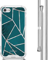 iMoshion Hoesje Geschikt voor iPhone 7 / 8 / SE (2020) / SE (2022) Hoesje Met Koord - iMoshion Design Hoesje met Koord - Meerkleurig / Petrol Green Graphic