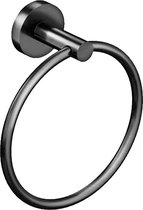 Handdoekring - Leoni Rimbo - 16cm - Rond - PVD - Gunmetal Grijs