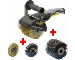 FARTOOLS REX120C-set: renovatieapparaat voor buiten + precisie-staalborstel + precisieborstel met schuurstroken