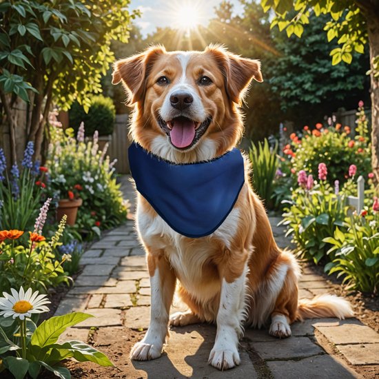 PetsHome Koel Bandana Verstelbaar - Hond - XL - 48 tot 65 cm - Donkerblauw