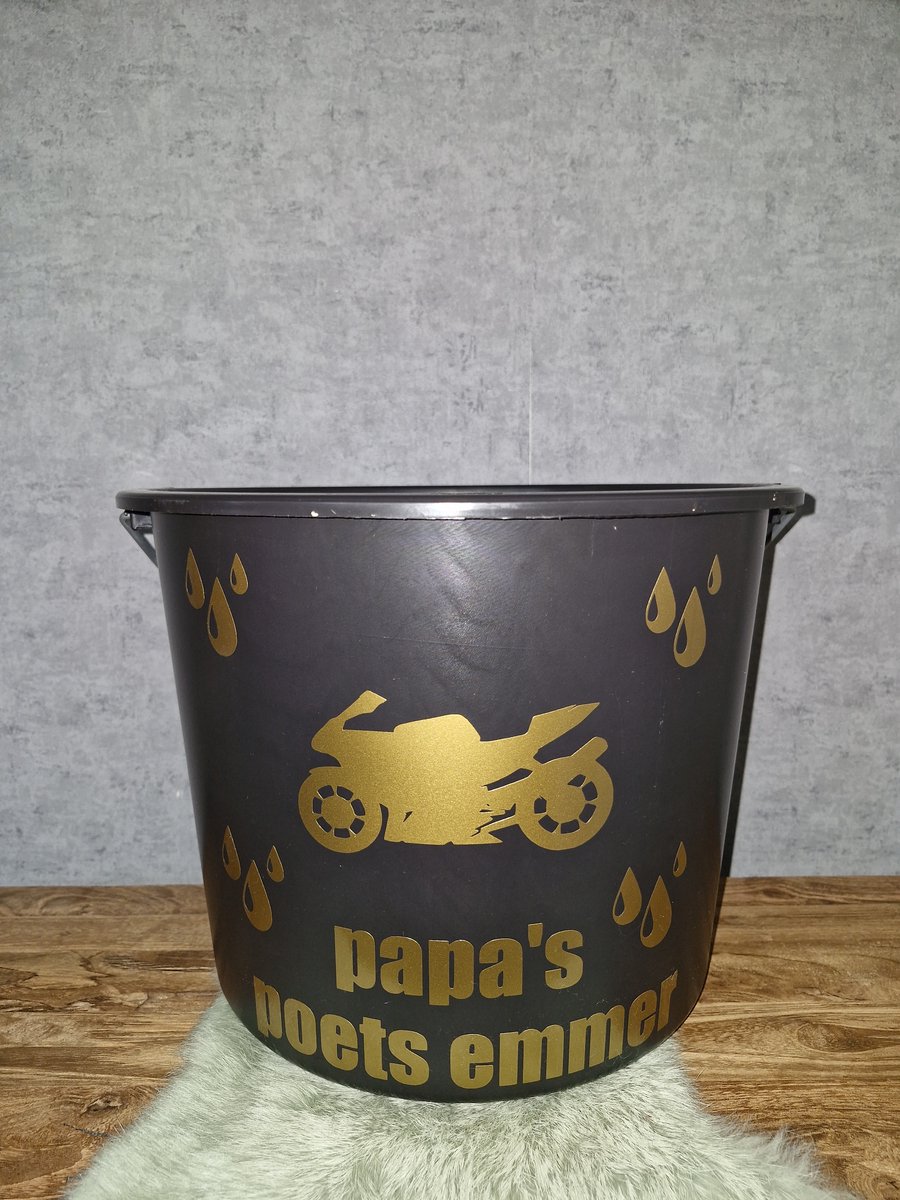 Goedkoopste Cadeau emmer -Papa's poets emmer- motor-zwart -bouwemmer-12liter