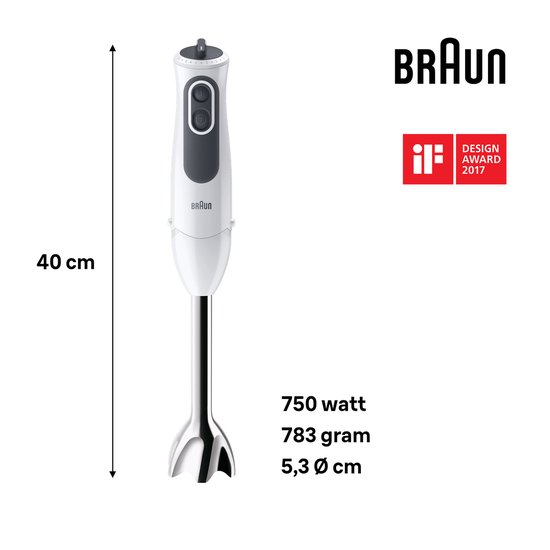 Braun MultiQuick 3 Vario MQ3105BWH - Staafmixer - Wit van Braun — afbeelding 3