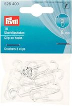 Prym Cliphaakjes Transparant 6 mm 10 stuks  (gordijnhaakjes voor o.a. metalen/kunsstof gordijnringen)