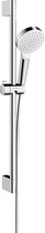hansgrohe Crometta doucheset 1jet EcoSmart met Unica'Croma glijstang 65 cm wit/chroom