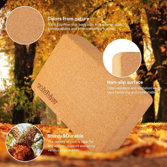 Yogablok ondersteunend latexvrij EVA-schuim zacht antislip oppervlak - voor yoga pilates meditatie - grip en stabiliteit yoga block wood — afbeelding 4
