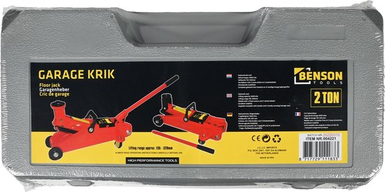 Hydraulic Jack, 2.5 Ton, Flat Design 80 mm - 360 mm, Low Profile, Includes Case SUV Adapter 2 x Rubber Pad Hydraulic Trolley Jack 360° Wheels