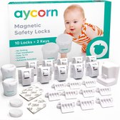 AYCORN Magnetisch Kinderslot Kastjes – Baby Peuter Magneet Beveiliging voor Kast, Deur en Lade – 10 Sloten en 2 Sleutels – Incl Instructievideo – Nieuwste Ontwerp om Kinderen en Peuters te Beschermen – Geen Boor of Schroeven