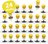 24 x Bouncing Smileys | Geel/Zwart