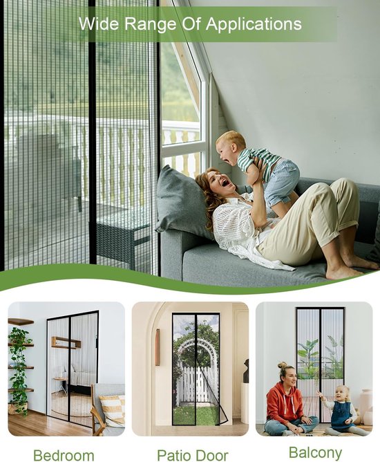 Magnetische Deur Horrengordijn 125 x 245 cm Magnetisch Vliegenraam Zonder Boren Voor Balkondeur, Woonkamer, Terrasdeur, Grijs