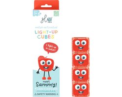 foto van Glo Pals Sammy, Light Up Sensory Cubes, Rood, Kunststof, 4 Stuks