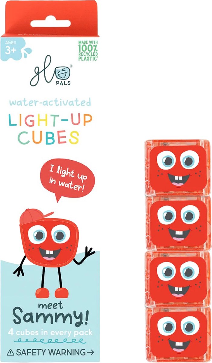 Glopals Light-Up Sammy 4 stuks Badspeelgoed GP-FIN-4PK-SAMMY