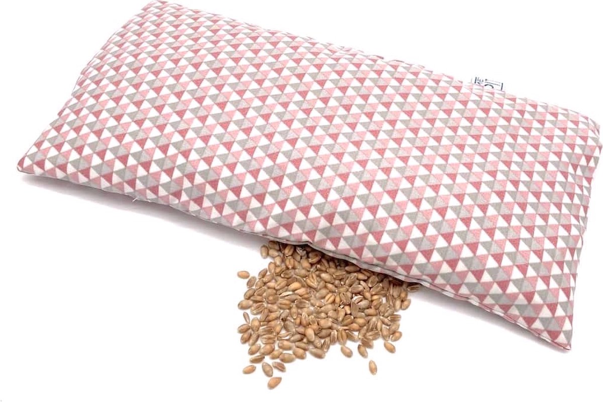 Babykruik Met Pit! – wasbare hoes – zacht/geurloos tarwe - Made in NL – Tevens cold pack - Oudroze driehoekje