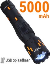 Zaklamp Led Oplaadbaar 5000 mAh - powerbank - Felle Oplaadbare Zaklamp 1500 lumen - Militaire Zaklampen King Mungo