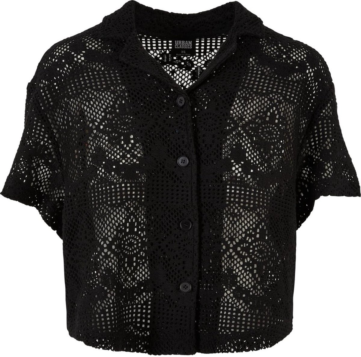 Urban Classics Crochet Lace Resort Blouse 5XL Zwart