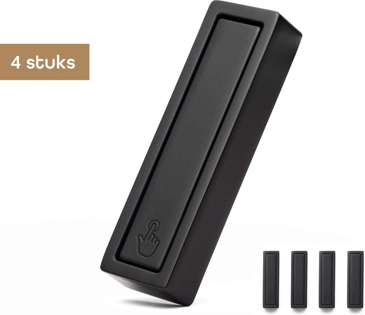 Baulk® - Ophanghaken – Jashaak – Muurhaak – Multifunctioneel – Buiten & binnen – Tot 15Kg – Minimalistisch – Zwart – Klein – RVS – Modern - 4 stuks