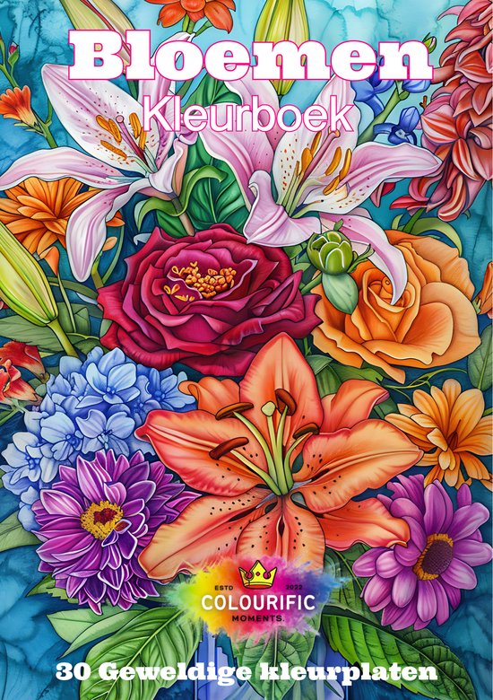 Colourific Moments kleurboek voor volwassen - Kleurboek met 30 kleurplaten - A5 formaat