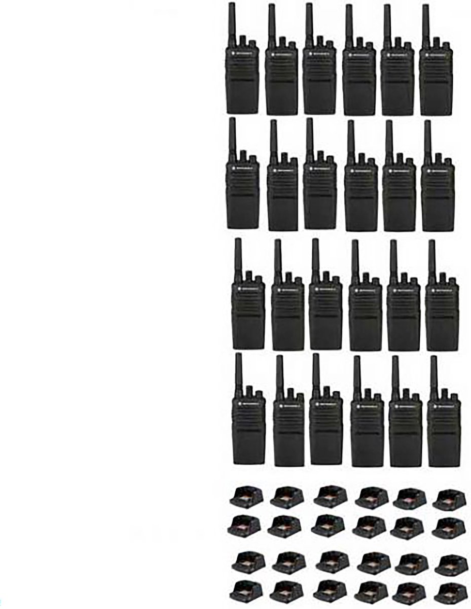 Set van 24 Motorola XT420 UHF IP55 PMR446 Portofoon met laders