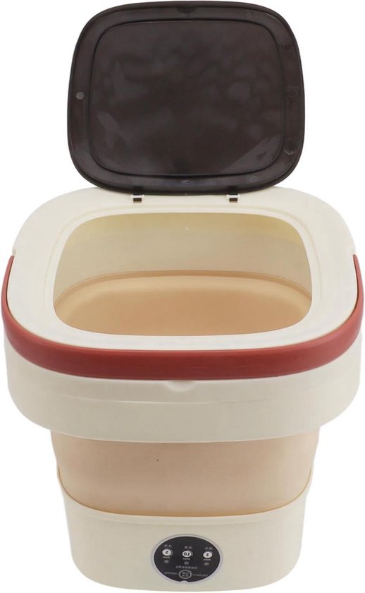 6L Mini Wasmachine Draagbare Emmer Wasmachine Emmer Opvouwbare Automatische Mini Kleding Wasmachine met Hoge Snelheid Motor en Zacht Centrifugeren voor Camping Reizen en (Melk Koffie Kleur