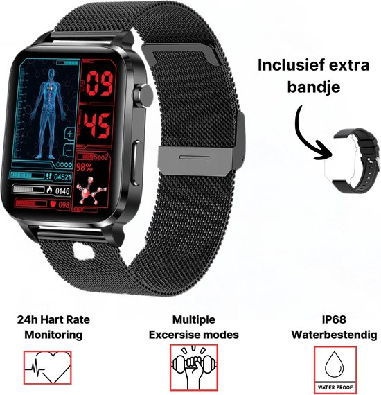 Acide Urique Montre Connectee Ecg Spo2 FITVII HM57 Health Fitness