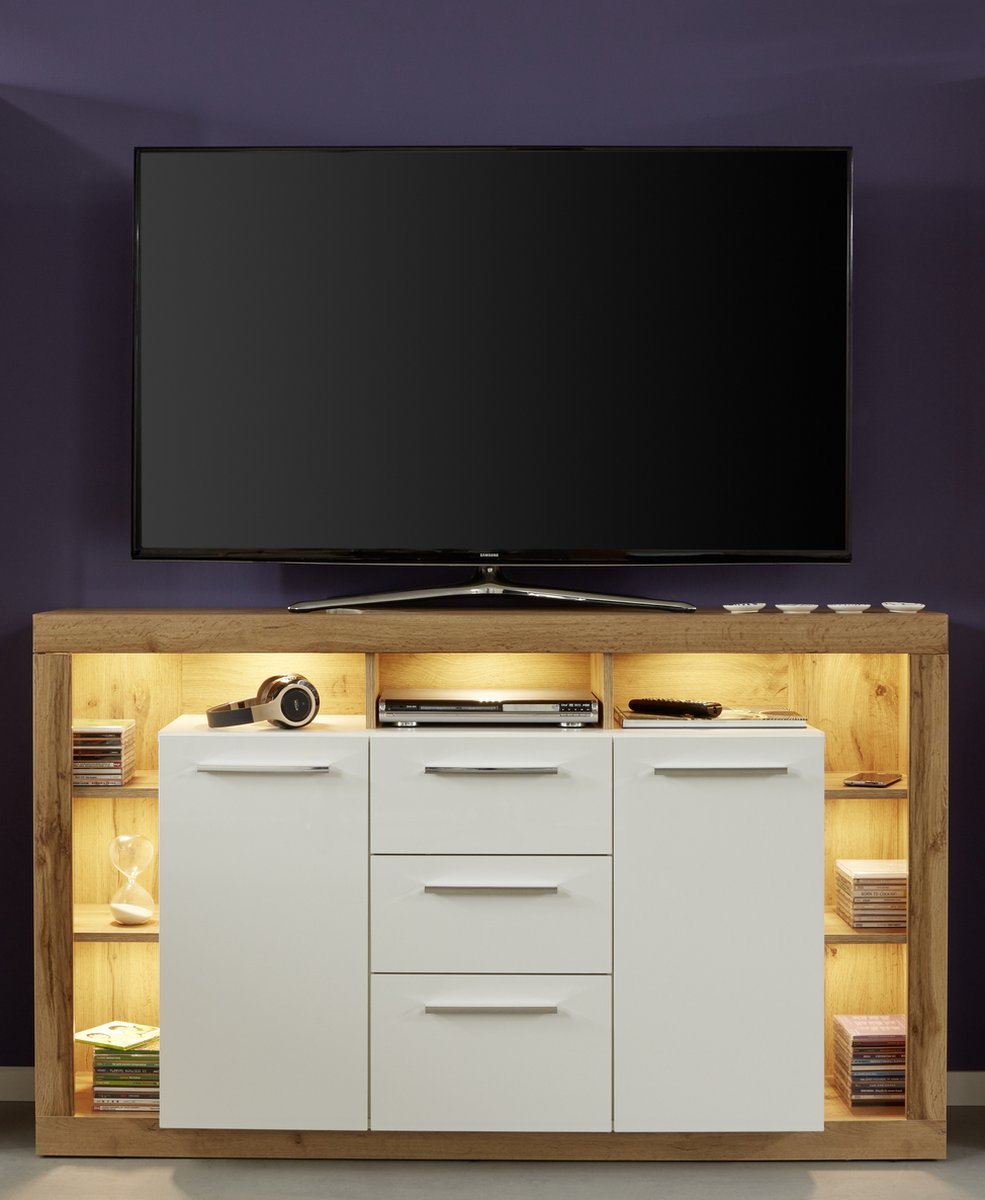 Tv-meubelset Rock | 150 X 40 X 90 Cm | Wotan Oak White-design