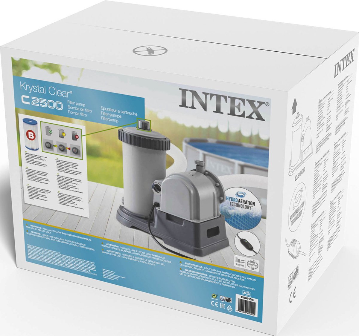 Intex Cartridge Filterpomp C2500 - 9.463 L/u - Voor zwembaden tot 36.000L - Filtertype B – foto 4