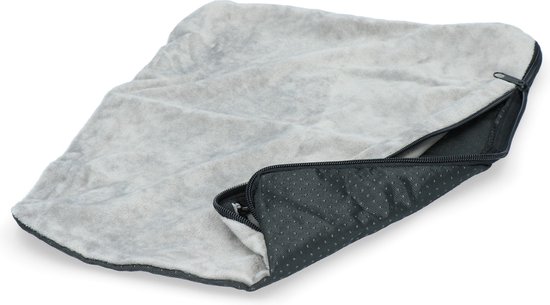 CoolPets Anti-Slip Cover - 40 x 30 cm - Maat S – Speciaal ontwikkeld voor de koelmatten van CoolPets – Verkoelend materiaal – Grijs - Fleece - Comfort