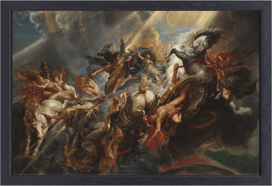 De Val van Phaeton - Peter Paul Rubens wanddecoratie - Gevecht schilderijen - Canvas schilderijen Mythologie - Landelijk schilderij - Muurdecoratie canvas met baklijst - Schilderijen & posters canvas met baklijst 150x100 cm
