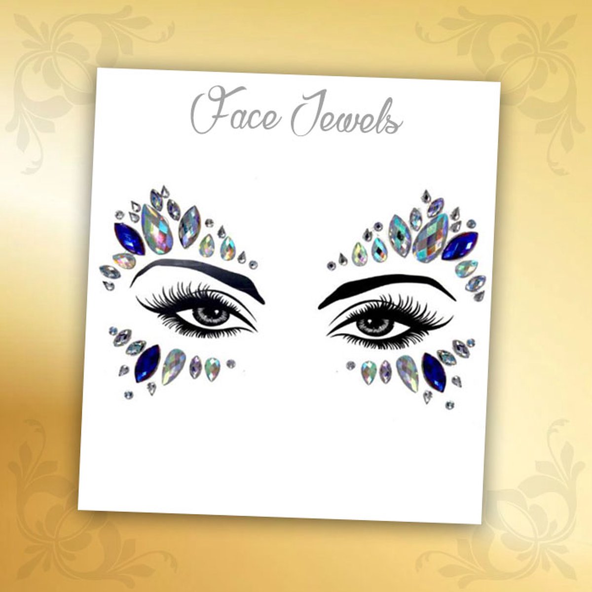 Glitter Face Jewels Diamant - Festival Zilver Glitters - Steentjes Strass met Plaklaag - Plak Diamantjes voor Lichaam en Gezicht - Rhinestone Diamonds Gems Euphoria - Versiering Make-up