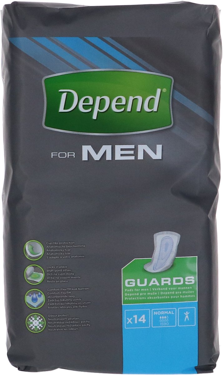 Goedkoopste Voordeelverpakking van 3 x Depend For Men Guards, 14 stuks
