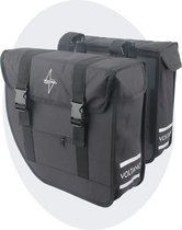 Voltano Dubbele Fietstas Urban Flow XL Afgeschuind - Zwart - 40 Liter - 100% Waterdichte Fietstassen - Fietstassen Elektrische Fietsen