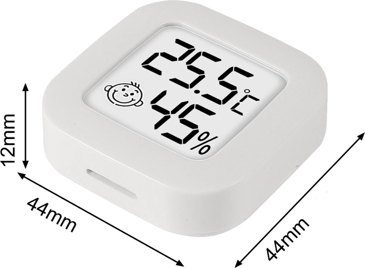 3x Mini-digitale thermometer hygrometer kamerthermometer, kamerthermometer, temperatuur- en luchtvochtigheidsmeter voor binnen, babykamer, woonkamer kantoor 3 stuks (Excl. Batterijen) — cadeau in Cadeau-ideeën - foto 5