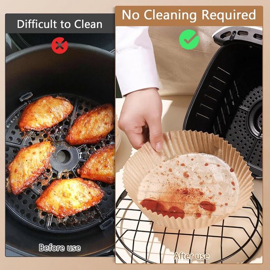 Verpakking van 200 bakpapier voor de Airfryer, bakpapier voor de Airfryer